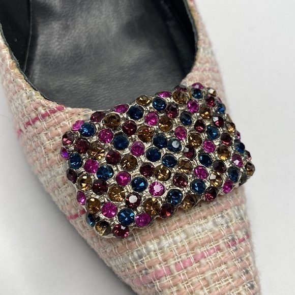 STUART Weitzman Pink Tweed Heels - Picture 7 of 8